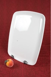 [H-MRT48.5X35] Platter - Melamine Rectangle White 48.5x35cm