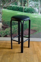 [H-BARSTOOL] Bar Stool Black Vinyl Seat