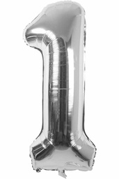 [1SIL] Foil Helium Balloon #1 Silver - 100cm (for sale)
