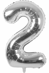 [2SIL] Foil Helium Balloon #2 Silver - 100cm (for sale)