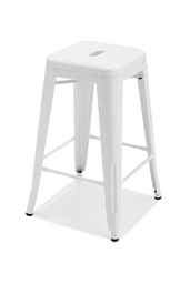 [H-BMW] Bar Stool Metal White 65cm