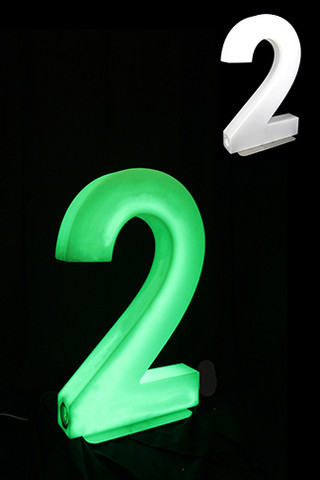 LED - Giant Number 2 | Carlton Party Hire