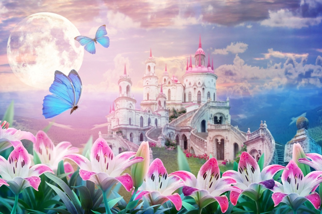 Backdrop Butterfly Castle Carlton Party Hire