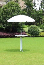 [H-BLW70H] Bar Leaner White Round 70cm with Umbrella Hole