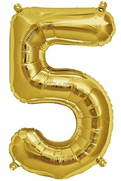 [5GLD] Foil Helium Balloon #5 Gold - 100cm (for sale)