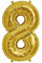 [8GLD] Foil Helium Balloon #8 Gold - 100cm (for sale)