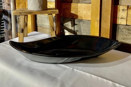 [H-MLDBK] Platter - Leaf Bowl Black