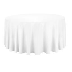 [H-TCW3R] Linen - Tablecloth White Round 3m