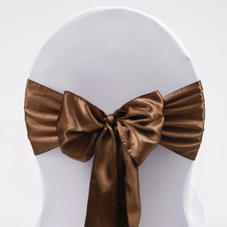 [H-CBSCH] Linen - Chair Sash Satin Chocolate