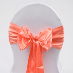 [H-CBSCO] Linen - Chair Sash Satin Coral