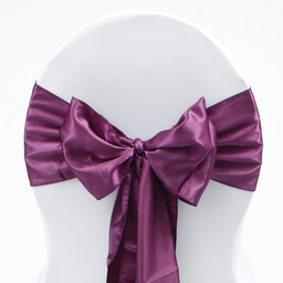 [H-CBSPL] Linen - Chair Sash Satin Plum