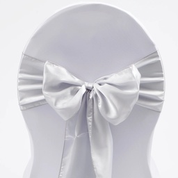 [H-CBSS] Linen - Chair Sash Satin Silver