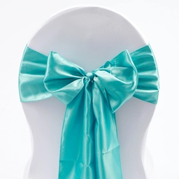 [H-CBSTQ] Linen - Chair Sash Satin Turquoise