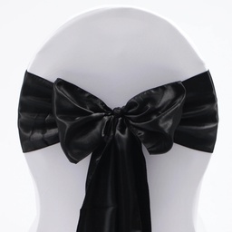 [H-CBSBK] Linen - Chair Sash Satin Black