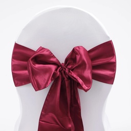 [H-CBSBG] Linen - Chair Sash Satin Burgundy