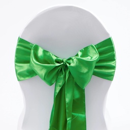 [H-CBSGN] Linen - Chair Sash Satin Green