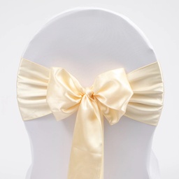 [H-CBSIV] Linen - Chair Sash Satin Ivory