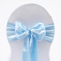 [H-CBSLB] Linen - Chair Sash Satin Light Blue