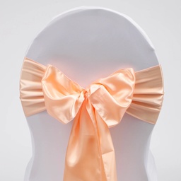 [H-CBSPE] Linen - Chair Sash Satin Peach