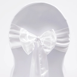 [H-CBSW] Linen - Chair Sash Satin White