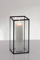 [H-MFCB22] Metal Frame Glass Candle Box 22cm