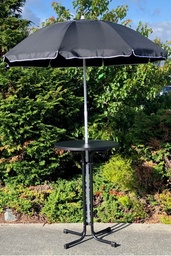 [H-BLB70H/H-UMPBLK 160] Bar Leaner with umbrella - Black