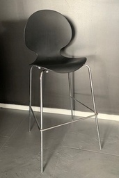 [H-BSBB 130] Bar Stool With Back - Black