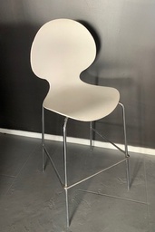 [H-BSWB] Bar Stool With Back - White
